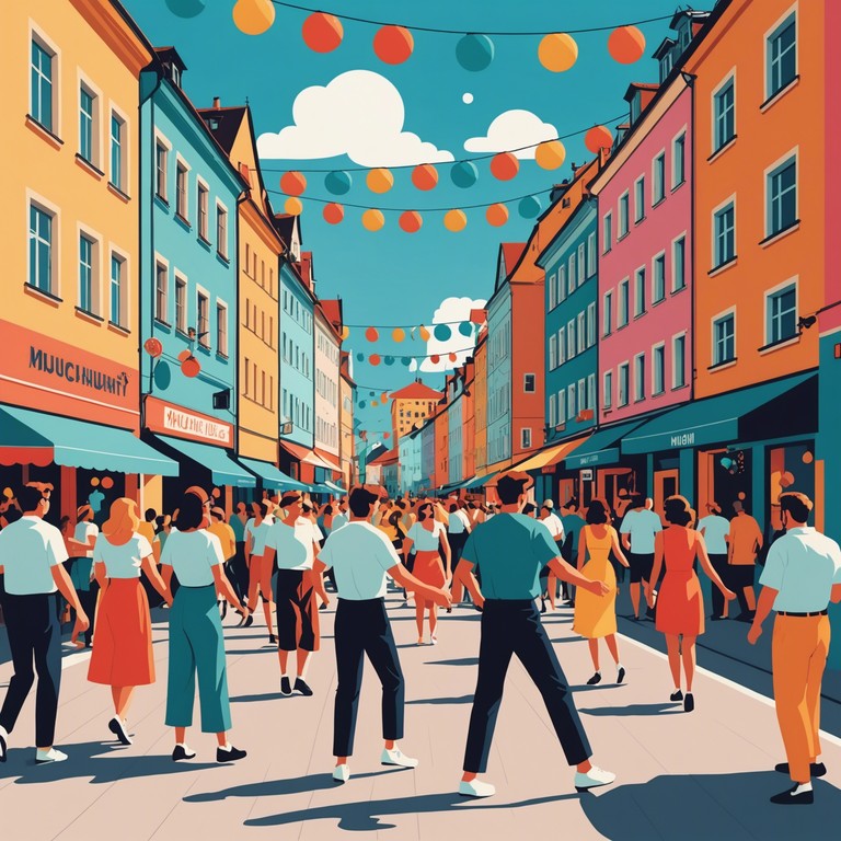 This track captures the spirit of strolling through munich's festive streets during a summer festival, melded into a catchy melody designed to uplift and bring a smile. Playful tunes mimic the joyful chaos of a bustling crowd, interspersed with playful chatter and laughter tones