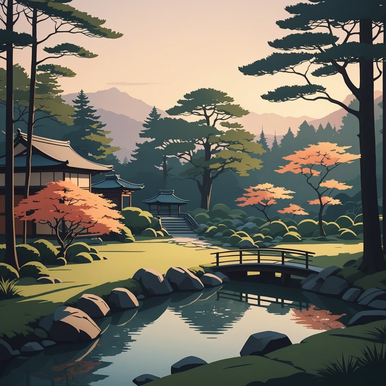 This instrumental captures the essence of a peaceful evening stroll through kyoto's historic streets. The music embodies the blend of traditional charm and the serene beauty of japanese culture, accentuated by the light, delicate notes of a koto. The composition is imbued with a sense of nostalgia and contemplative calm, perfect for reflective moments or studying.