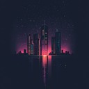 a nostalgic synthwave piece capturing elegance under neon skies.