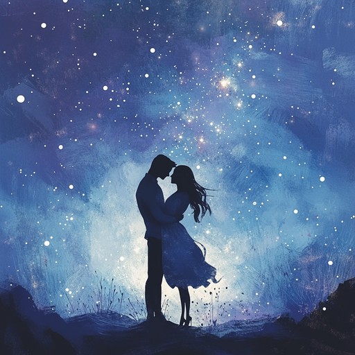 An instrumental composition blending soothing acoustic guitar with ethereal ambient textures, evoking the sensation of a romantic night under a starlit sky, inspiring feelings of love and infinite possibilities.