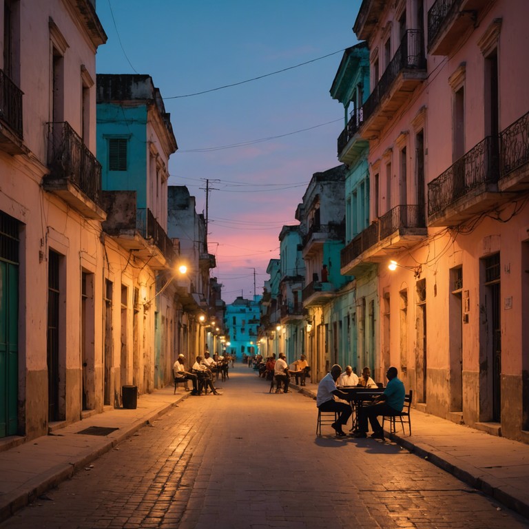 A symphonic journey portraying an evening where the timeless elegance of the trumpet converges with the vibrant life of cuban street rhythms. The music paints a sonic picture of havana's pulsating energy softened by the elegance of a brass serenade.