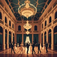 elegant waltz capturing an ethereal dance hall