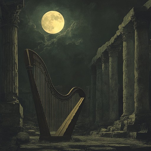 A soundscape where mystical harp melodies conjure the ethereal presence of ancient gods and echo the profound silence of cosmic expanses. This track invites a contemplative introspection, as if each note is a brushstroke painting reveries on the canvas of the listener's mind.