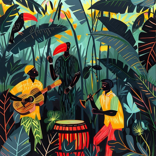 Embark on a thrilling quest through a vibrant jungle, surrounded by rhythmic beats and the lively sounds of tropical steelpan. The track is filled with energy and excitement, making listeners feel as if they are in the midst of an adventurous journey.