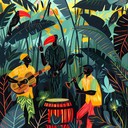 thrilling and energetic jungle rhythms with tropical flair