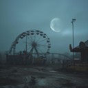 an eerie, unsettling composition that evokes the feeling of a long-forgotten, decaying carnival haunted by ghostly presences