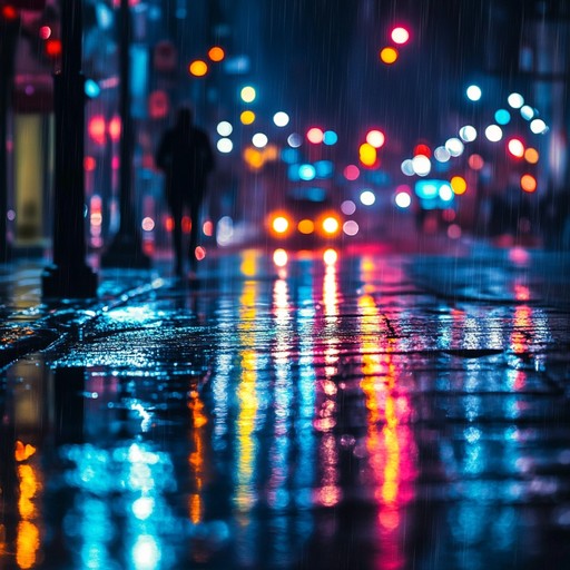 A haunting instrumental track that blends melancholic melodies with shimmering synths, capturing the feeling of solitude amidst the glitz and glamour of a bustling city night. The music paints a picture of a lone figure wandering under glittering lights, reflecting on memories and emotions.