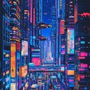 intense cyberpunk soundtrack evoking neon lit dystopian city streets