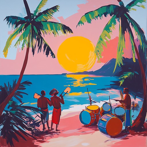 An instrumental calypso piece with bold rhythms and melodies, capturing the uplifting spirit of a new day dawning over the caribbean, filled with energy and joy.