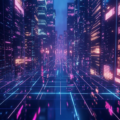 Envision yourself navigating a sleek, neon bathed cyber city on a high stakes mission. With each beat, the electrifying synth layers create nail biting suspense, embodying the essence of an adrenaline fueled digital escape.