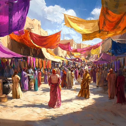 Experience the vibrant colors and lively rhythms of a middle eastern desert festival. This instrumental track captures the joy and energy of traditional celebrations with an infectious beat and uplifting melodies, transporting you to the heart of a bustling bazaar and joyful dances.