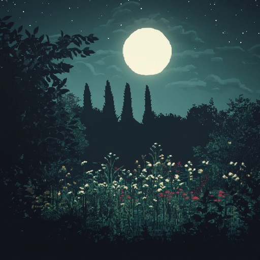 Imagine a shadowy garden under a crescent moon. The piano gently weaves a spine chilling yet soothing melody, creating an eerie and calm atmosphere. Perfect for an unsettling yet peaceful night.