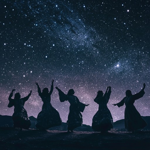 A lively and uplifting instrumental piece that combines traditional middle eastern melodies with vibrant rhythms, capturing the spirit of joyous desert festivities under the starlit sky.