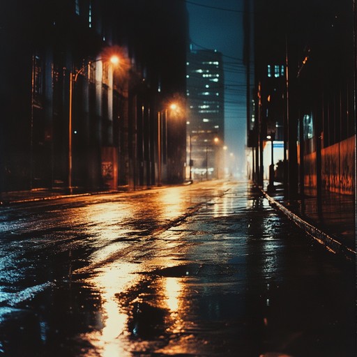 A soulful instrumental hip hop composition blending melancholic piano melodies with downtempo beats, evoking feelings of loneliness and reflection in a quiet urban landscape