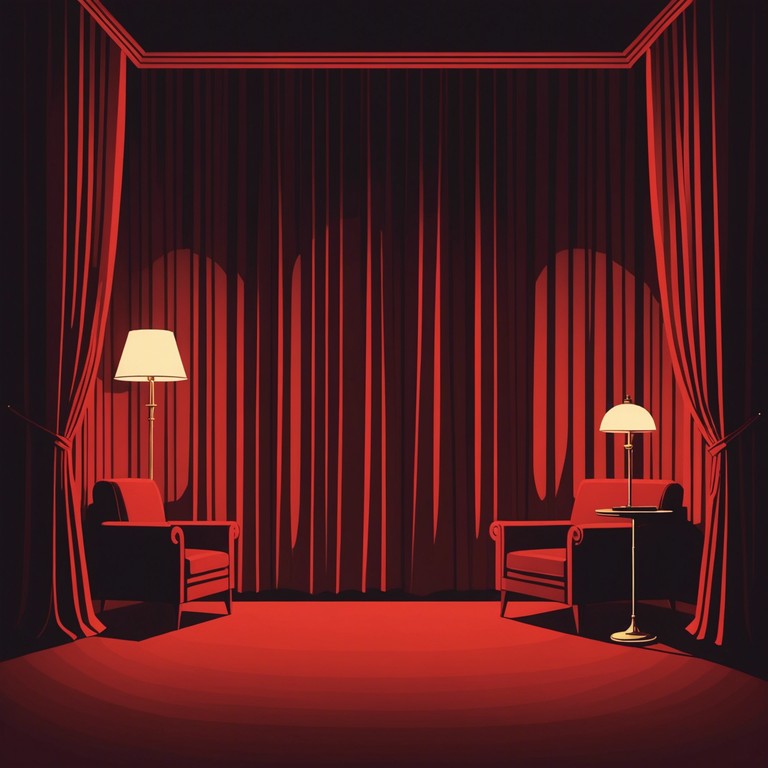 In a dimly lit torch lounge filled with velvet drapery and faint whispers, orchestral strings blend classic lounge elements with a creeping sense of something sinister unfolding. The music slowly builds from soft, eerie tones to a more tension filled climax, evoking the feeling of hidden secrets and forbidden rendezvous.