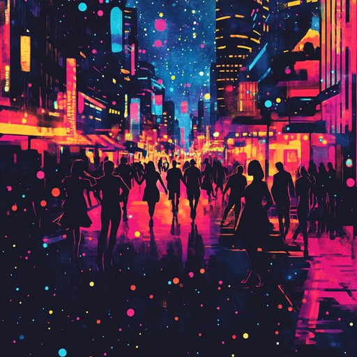 An exhilarating instrumental piece blending retro synthwave melodies with lively samba percussion, evoking a jubilant night of dancing under glowing neon lights in a futuristic rio de janeiro.