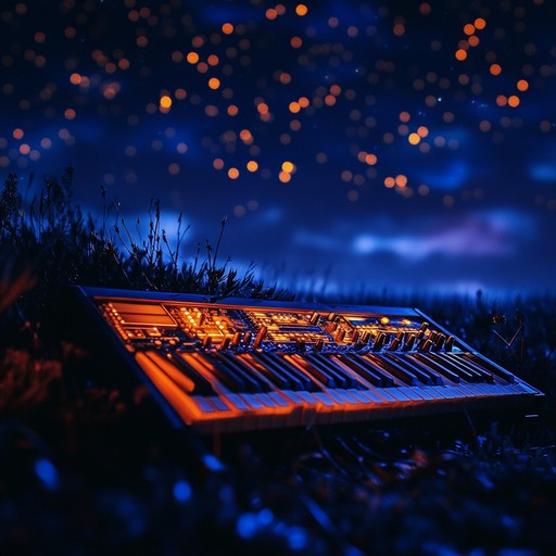 An instrumental journey blending ethereal synth beats with carefree, dreamy darkwave vibes, creating a soundscape that feels simultaneously lighthearted yet introspective, perfect for a night time escape under a starlit sky