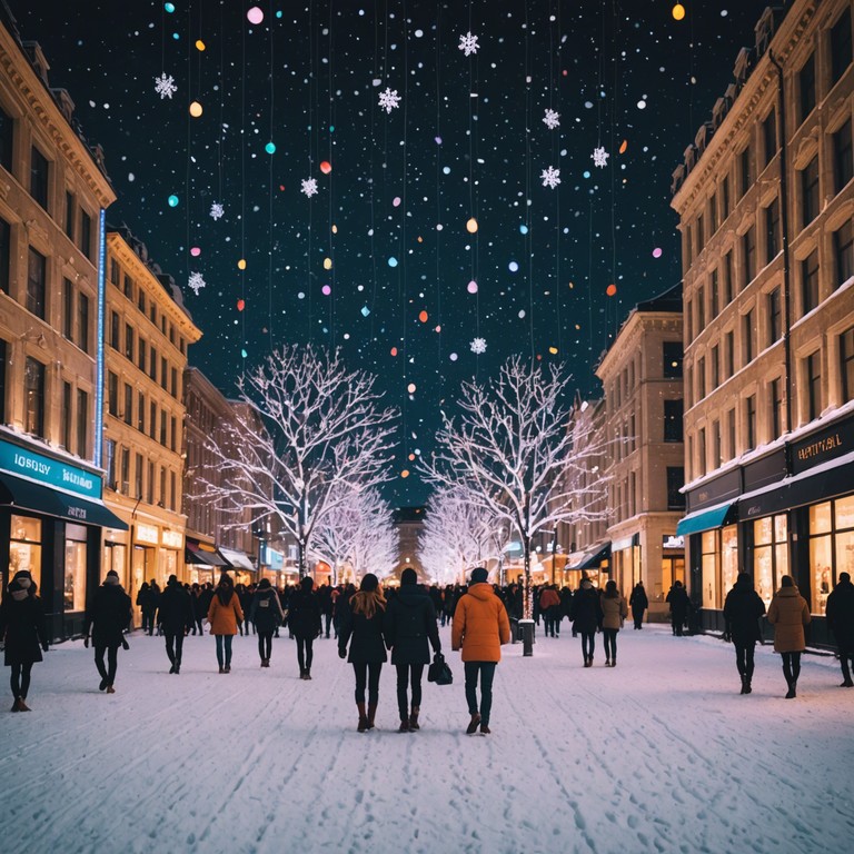 An instrumental track that captures the essence of a festive celebration during a snowy evening. The song combines vibrant synthpop styles with the playful and light hearted spirit of holiday times, creating a soundscape reminiscent of glistening lights covered by a gentle snowfall.