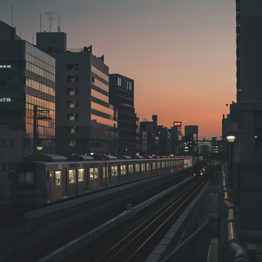 The hustle and bustle of the morning rush hour in a busy city, with honking cars, screeching tires, and the distant sound of a train. The melody weaves through the chaos, capturing the frantic energy of people trying to get to work on time.