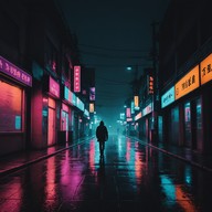 urban solitude amidst synth melodies