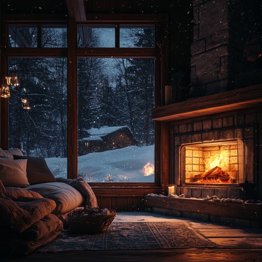 An instrumental piece that combines soft acoustic guitar and warm piano tones to create a relaxing atmosphere, reminiscent of quiet holiday nights spent with loved ones by the fireside. The melody flows smoothly, blending elements of ambient and chillout music, evoking feelings of warmth, peace, and contentment during the holiday season.