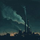 gritty, dark atmosphere with heavy industrial sounds