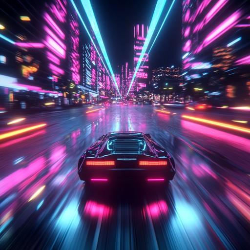 Experience an intense retro journey with driving synths and thrilling, dynamic rhythms, painting a vivid sonic picture of an exhilarating nightscape