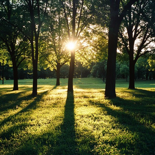 Imagine a composition that captures the serenity of a bright sunny day, with melodies that float gently like dappled light through swaying trees. The music is nuanced, providing a soundtrack to laze or daydream by, reinforcing a connection with nature and the peace it engenders.