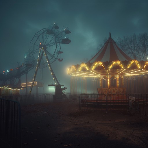 Dive into the twisted atmosphere of a haunted carnival with sinister melodies, eerie soundscapes, and unsettling rhythms that evoke images of abandoned rides, forgotten games, and mysterious clowns lurking in the shadows.