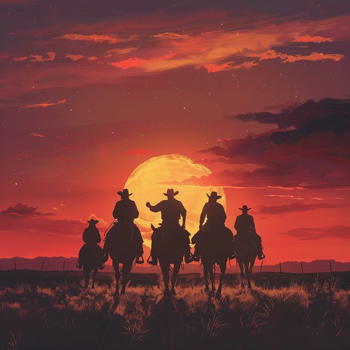 A triumphant anthem celebrating the victories of a cowboy, with grand orchestration that invokes the heroic landscape of the west. The rich brass, stirring strings, and rhythmic percussion unite to create an intense, emotional journey, capturing the spirit of heroism.