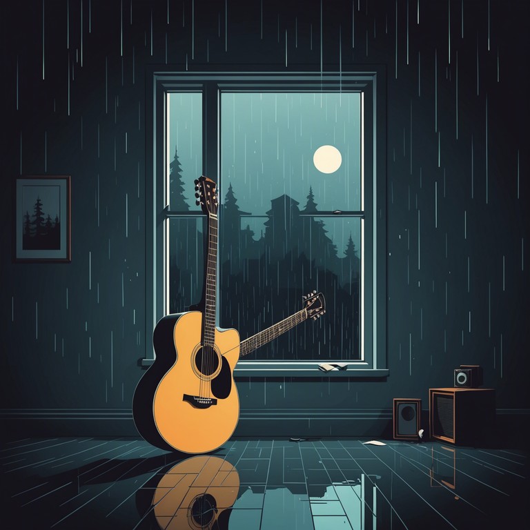 This track features a melancholic series of acoustic guitar strums paired with deep reverberating bass lines that evoke a sense of solitary introspection. The music encapsulates the essence of emotional distress and the struggle to find solace in loneliness, making it an ideal backdrop for reflective moments.