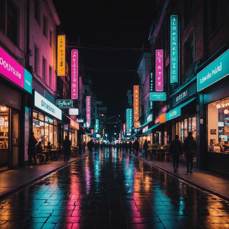 This track captures the essence of a city that never sleeps, blending the melodic undertones of an electric piano with urban soundscapes to convey the nightlife's allure, mystery, and rhythm. It's like walking through the illuminated streets, feeling the vibrant energy of diverse crowds and dazzling cityscapes, enveloped in a soundscape that resonates with the soul of the metropolis.