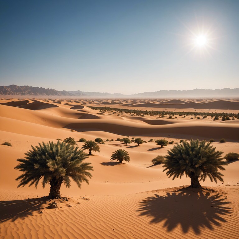 Imagine the first light of dawn over vast deserts, illuminating the mysteries of the ancient east as a buoyant, rhythmic music fills the air. This track combines traditional middle eastern instruments with a sense of ecstatic, uplifting energy, capturing both the timeless serenity and vibrant pulse of the desert at sunrise.