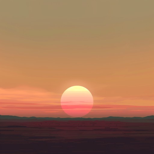 A tender instrumental capturing the serene beauty of a sunset over the vast western plains. Gentle guitar strums evoke feelings of introspection and warmth as the sun's golden rays fade into twilight, painting the sky with hues of orange and pink.