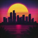 upbeat synth rhythms embodying 80s city nightlife excitement.