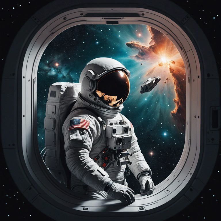 The track captures the solitude of a cosmic journey as experienced by a melancholic astronaut, set to the gentle and introspective tunes of a music box amidst a backdrop of glittering stardust.