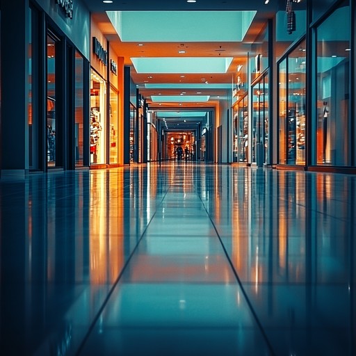 A slow, melancholic piano melody wafts through deserted, dimly lit shopping aisles. Subtle string harmonies enhance the feeling of solitude and silent yearning, perfect for capturing the essence of a solitary, late night mall wanderer.