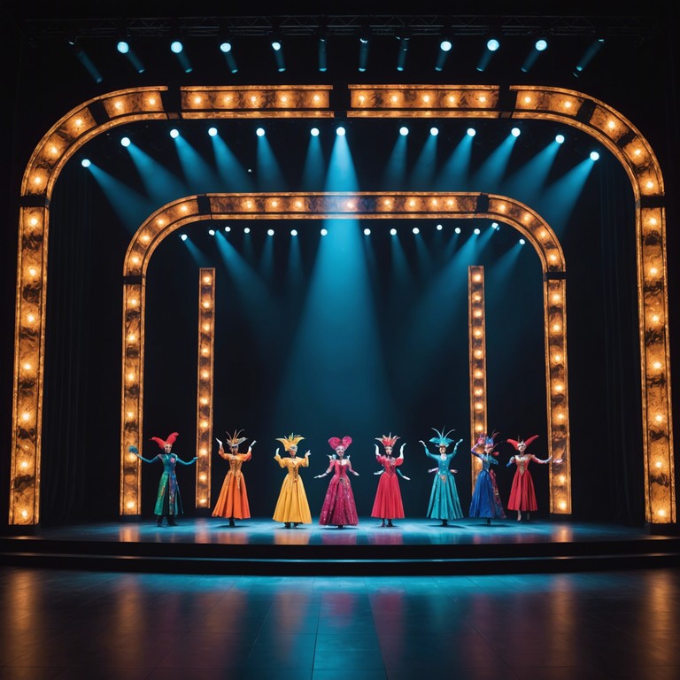 A joyful broadway style instrumental that embodies the dazzling allure of theater life, featuring vibrant melodies that capture the essence of a dreamy night out in new york. Perfect for invoking the glamorous and lively spirit of theatrical performances.