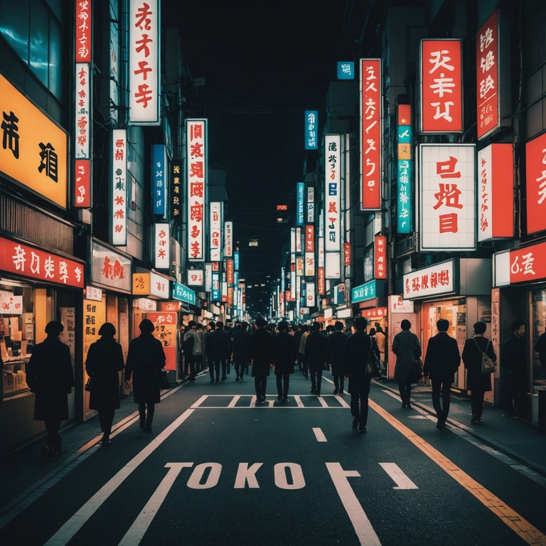 Imagine an instrumental track that captures the essence of a neon lit tokyo at night, blending energetic beats with the surreal atmosphere of the city. A fast paced melody that tells a story of adventure and excitement in the urban jungle, perfect for setting the mood for a thrilling virtual journey through japan's capital.