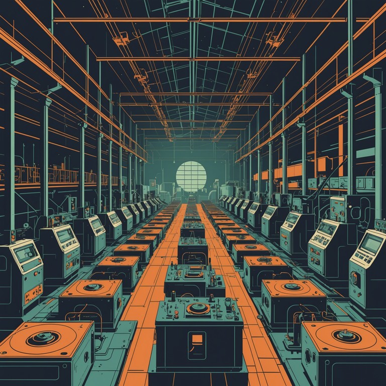 The track combines the gritty essence of industrial machinery with the dynamic pulse of rock to craft an expansive soundscape that conveys the unstoppable rise of a technological empire. Featuring distorted guitars overlaid with mechanical sounds that mimic the operations of a vast factory, this piece is both awe testing and energizing, charting the rise of machines in a modern age.