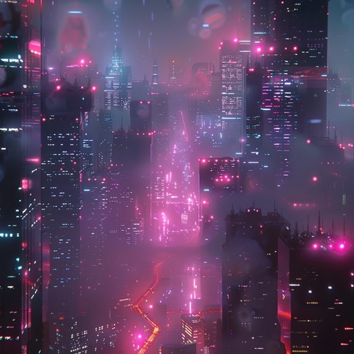 A tranquil blend of soothing synths creating a gentle, futuristic ambiance reminiscent of a peaceful night in a neon lit cityscape. Melodies flow effortlessly, evoking a sense of calm and wonder in the bustling digital world.