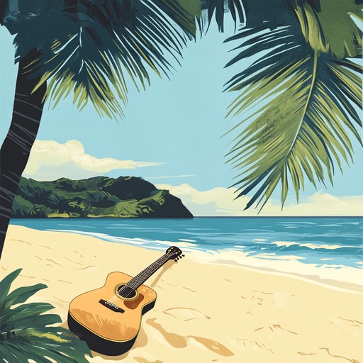 An instrumental bossa nova piece that captures the essence of a cheerful day on the sun drenched beaches of rio de janeiro, with smooth guitar melodies and light percussion that evoke the feeling of warm sand and gentle ocean waves.