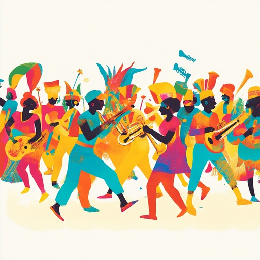 A lively and upbeat piece that combines the energetic drums of africa, the melodic sitar of india, and the vibrant trumpets of latin america. This festive fusion song is ideal for any celebratory event, filling the air with joy and encouraging dance and merriment.