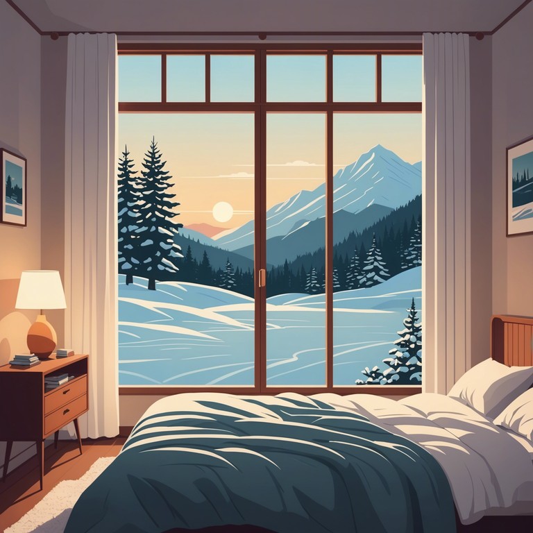 Imagine a gentle blend of soothing festive sounds that offer warmth and intimacy, perfect for creating a small, snug winter holiday atmosphere in your very own bedroom.