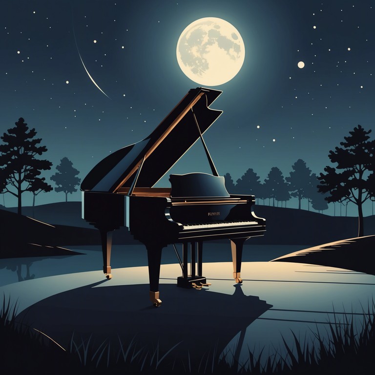 A gentle composition that expresses tender feelings under a glowing moon, where soft piano melodies intertwine with the quiet night, evoking deep emotional resonance and a sense of intimate connection. The music flows like a quiet conversation between lovers, with each note cradling a whisper of affection.