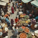 lively rhythms capturing vibrant traditional market atmosphere