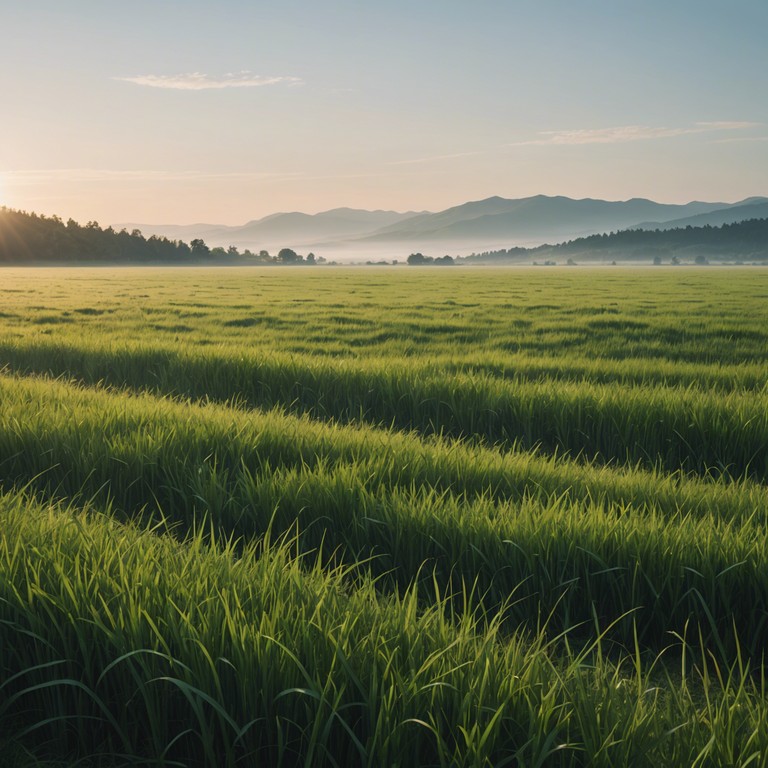 Imagine a song that captures the essence of a nation awakening to a calm, hopeful morning, promoting unity and reflection through gentle melodies.