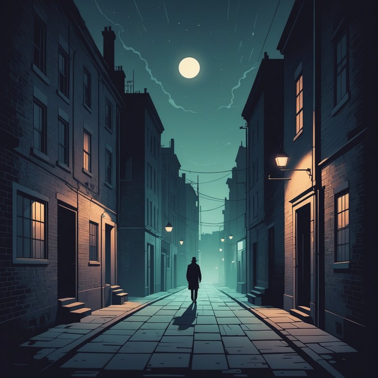 Imagine a lonely midnight walk through a foggy urban landscape, each step resonating with the somber tones of a solitary electric guitar. The mood is eerie, reflecting the isolation and contemplative nature of the city at night. The blues are dark and immersive, drawing the listener into a world of shadowy corners and whispers carried on the breeze.