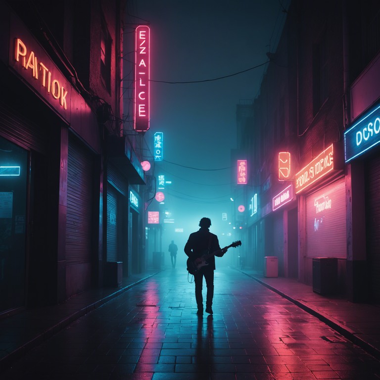 As you wander through an urban landscape, the pulse of the electric guitar guides you. It creates a hypnotic blend that juxtaposes the deep expressiveness of soul with punk's raw intensity, akin to a solitary midnight walk through lively, shadow lined streets.