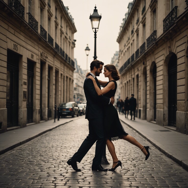 A romantic and sophisticated instrumental tango evoking a midnight dance along the cobblestone streets of paris. The music encapsulates the elegance and mystery of the city at night, perfectly suitable for a passionate dance under the stars.